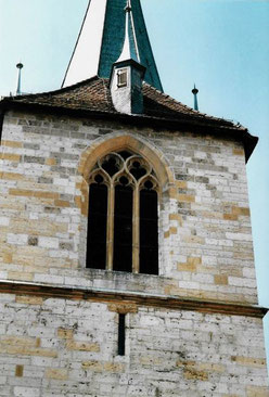 Der Turm der Stadtkirche aus der Sicht vom Haus Ring 10. Foto: Heinz Strobel