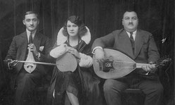 Singer Rosa Eskenazi with musicians K. Lambros et A. Tomboulis, Athens 1930
