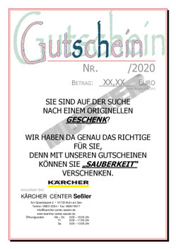 Gutschein für Kärcher-Center Seßler GmbH Reinigungstechnik
