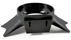 Zweiradzubehör für E-Mobilität | schwarzes Bauteil aus PA6, hergestellt mittels Rapid Tooling aus Aluminium per Spritzguss | Kleinserie von 1.000 Stück