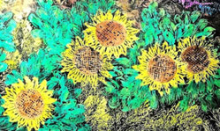 Sunflower Painting and Simple Life Quote from Emily Dickinson