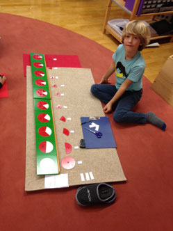 Brüche geteilte Kreise Montessori