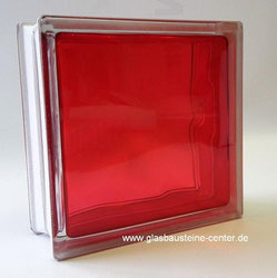 BRILLY Red 1919/8 Wave Kräftige Farben Rot rouge  Strong Shades Basic Glasbaustein Glasbausteine Glass Blocks Glasstein Glassteine Glasbausteine-center glasbausteine-center.de seves Blokki tal-ħġieġ Üvegtégla Blocuri de sticlă Staklo Blokovi Luksfery стък