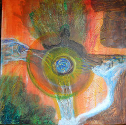 Essence de vie , acrylique 80x80cm