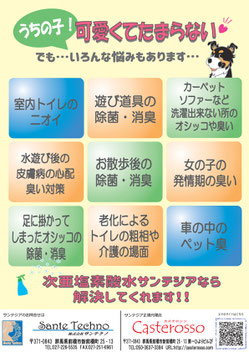 次亜塩素酸水サンテジア ペット向けチラシ