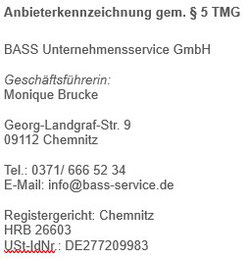 Impressum BASS Unternehmensservice GmbH