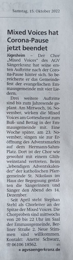 aus der Offenbach-Post vom 15.10.2022