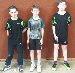 U13 I: von links: Lysander Kiosoglou, Mika Sachs, Leon Fröhlich