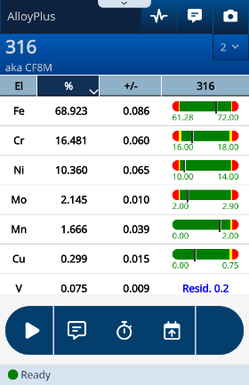 定量分析結果画面