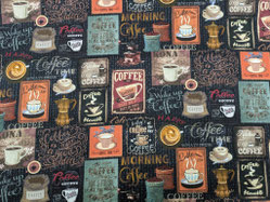 Patchworkstoff Baumwollstoff Kaffee Coffee