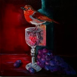 39.Robin afternoon wine 30x30cm l