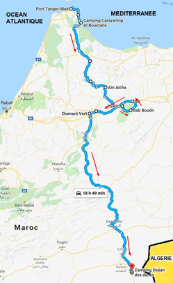 Tanger-Merzouga : environ 1 100 km