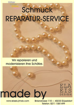 Ela Eis Design fädelt und knotet Ihre Perlenkette oder Edelstein Schmuck.
