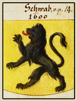 Wappen des Geschlechts Schwab. Rep. aus Wappenbuch der Stadt Biel, Burgerbibliothek Bern, 331006.