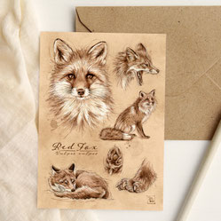 digital poster download red fox | Digitaler Plakat Download Fuchs | Sandra Mahn