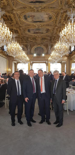 De gauche à droite : Nicolas Fricoteaux, président du Conseil départemental de l'Aisne, Jacques Krabal, Jean-Paul Roseleux, et Yves Daudigny, sénateur de l'Aisne.
