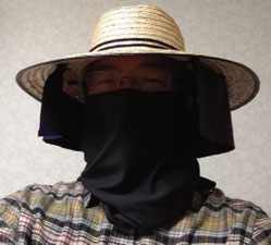穴開き手ぬぐい　日焼け防止