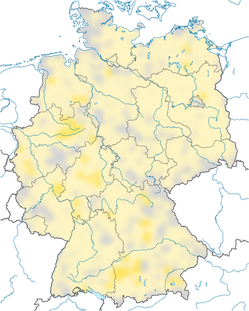 Karte zur Verbreitung des Baumfalkes (Falco subbuteo) in Deutschland