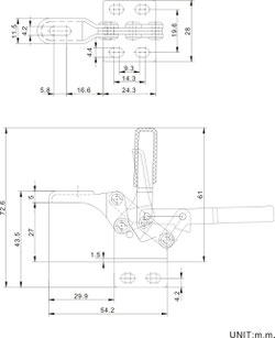 Drawing compact toggle clamp CH-13009 and CH-14009