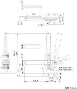 Drawing Vertical clamp with horizontal mounting base CH-12247 CH-12248