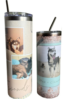 Druckatelier46 Thermo Trinkbecher Edelstahl mit Strohhalm