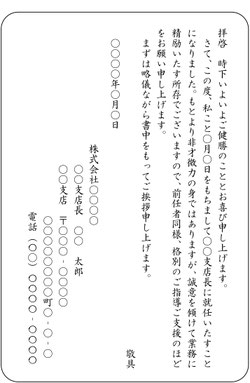 就任あいさつ見本