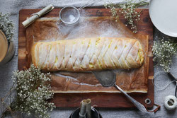 Apfel-Topfenstrudel aus Blätterteig