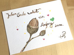 Spruchkarte Jedem Ende wohnt ein Anfang inne