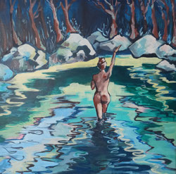 Galambos Rita: Nymphe, Künstlerin, Acrylgemälde, Acrylmalerei, bildende Künstlerin, Malerin, Designerin, Illustratorin, Grafikdesignerin, hungarian Painter, contemporary artist, modern painting, Feldkirch, Vorarlberg , Austria
