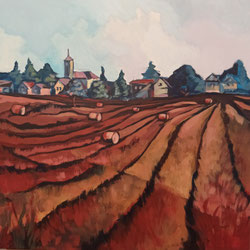 Galambos Rita: auf dem Heimweg, Künstlerin, Acrylgemälde, Acrylmalerei, bildende Künstlerin, Malerin, Designerin, Illustratorin, Grafikdesignerin, hungarian Painter, contemporary artist, modern painting, Feldkirch, Vorarlberg , Austria