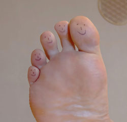 Fußrelaxmassage glückliche Füße
