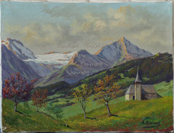 Berglandschaft mit Kirche