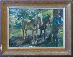 Nr. 4303 Bauer mit zwei Pferden