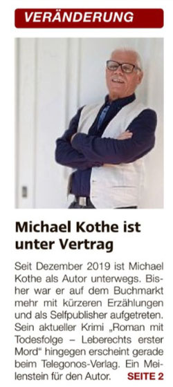 Presse, Michael Kothe, Autor aus Unterschleißheim bei München
