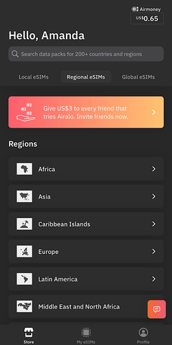 Regional eSIMs