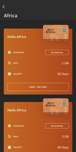 Regional eSIM plans