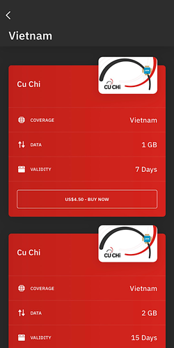 Local eSIM plans