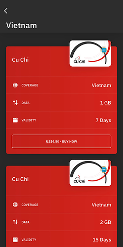 Local eSIM plans 