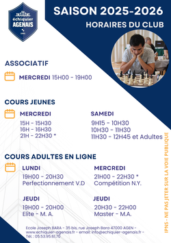 Horaires 2025-2026