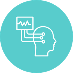 Symbol für Elektroencephalographie (EEG) zur Messung der Hirnaktivität – Neurologie St. Gallen