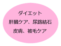 ダイエット、肝臓ケア、尿路結石、皮膚、被毛ケア