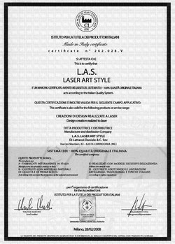 L:A:S Laser Art Style - Certificato Made in Italy