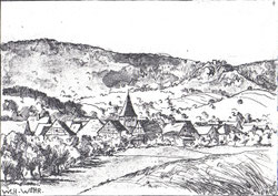 Eibensbach mit Burg um 1930