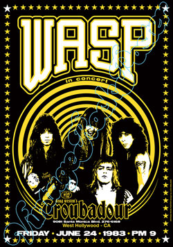 wasp, wasp poster, wasp concert, heavy metal, wasp memorabilia, wasp troubadour