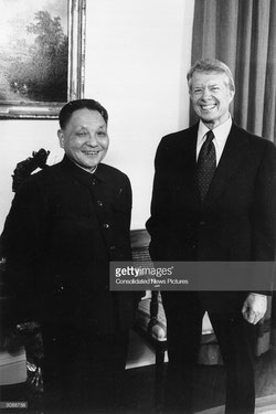 Deng Xiaoping with U.S. President Jimmy Carter in the Oval Office, Febuary 7, 1979. East and West by Keystone/CNP/Getty Images. 
