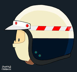 Helmet of Mike Parkes by Muneta & Cerracín