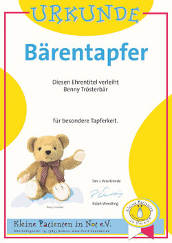 Benny Der Trosterbar Kleine Patienten In Not E V