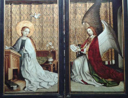 Anunciación, Stephan Lochner (1445), catedral de Colonia