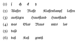 Abb. 1: Textbeispiele. Gesetzt aus der Zentenar-Fraktur.