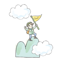 相続登山ゴールのイラスト